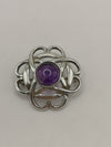 Small Vintage Amethyst Celtic Knot Design Brooch Sterling Silver 925