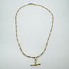 Vintage 9ct Gold Figaro Chain & T-Bar Pendant with Dog Clip 4.8g