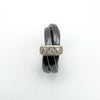 0.10ct Diamond Black Ceramic 3x Bands / Wedding Eternity Stacking Size L - M