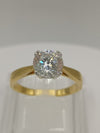 1.5ct CZ Solitaire Engagement Ring Sterling Silver 925 Size S - T Gold Plated