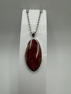 Vintage Agate Oval Pendant & 18” Necklace Belcher Chain 925 *