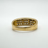 14ct Gold Triple Row 0.33ct Diamond Ring Eternity Wedding Band Size L - M