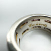 Chunky Double Row Full Eternity Band in Sterling Silver Topaz Amethyst Size I J