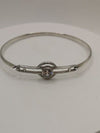 Kit Heath Celtic / Art Deco Design 2ct CZ Bangle Sterling Silver 925