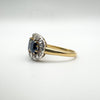 Antique 18ct Gold  1.80ct Trilogy Sapphire & Rose Cut Diamond Ring Size R - S