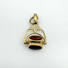 Vintage 9ct Gold Fob Pendant with Onyx - Bloodstone & Carnelian