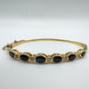 Vintage 9ct Yellow Gold Diamond & 3ct Sapphire Bangle Heavy 9g 