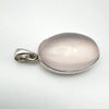 Large Oval Rose Quartz Pendant in Sterling Silver 925