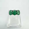 New 1.5ct Emerald Trilogy Ring Sterling Silver  Engagement Eternity Size N - O