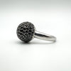 Chunky Black CZ Disco Ball Ring Size N - O Heavy 7g