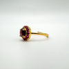 0.50ct Garnet & Ruby Halo Ring in 14k GP on Sterling Silver by Rainbow Rocks