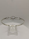 Kit Heath Celtic / Art Deco Design 2ct CZ Bangle Sterling Silver 925