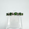 Diamond & Chrome Diopside Ring in Sterling Silver 925 Size P - Q