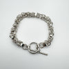 Unusual Byzantine Multi Hoop Links T-Bar Bracelet in Sterling Silver 14g *