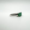 New 1.5ct Emerald Trilogy Ring Sterling Silver  Engagement Eternity Size N - O