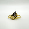 Art Deco 9ct Gold Diamond Ring on a Sterling Silver Band Size L - M