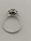 Sterling Silver Flower CZ Engagement / Stacking Ring Size L - M 925 *