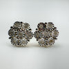 NEW Diamond Illusion Set Flower Stud Earrings in Sterling Silver 925