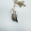 Diamond Bar Pendant on 16” Necklace in Sterling Silver 925 *