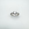 0.50ct CZ Solitaire with CZ Shoulders in Sterling Silver Ring Size K - L