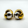 18ct Gold Chunky Tricolour Lovers Knot Stud Earrings 7g Rose White Yellow Gold