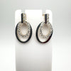 CZ Oval Drop Sterling Silver Earrings 925