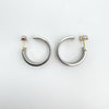 Chunky 14ct Gold & Steel CZ Hoops