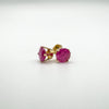 14ct Gold 1ct Ruby Solitaire Stud Earrings 