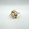 9ct Gold Pearl & Diamond Ring Size O - P Engagement Stacking Ring