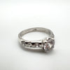 0.50ct CZ Solitaire with CZ Shoulders in Sterling Silver Ring Size K - L