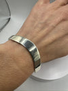 V Shaped Modernist Bangle / Cuff in Sterling Silver 925 Heavy 15g