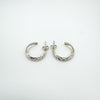 Diamond Cut Half Hoop Earrings in Sterling Silver 925