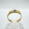 Antique 8ct Gold Diamond & Sapphire Trilogy Ring Size N - O *