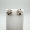 NEW Diamond Illusion Set Flower Stud Earrings in Sterling Silver 925