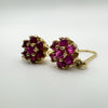 Vintage 10ct Gold Natural Ruby 0.70ct Leverback Earrings Dangle / Drop