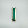 Long Malachite Bar Pendant in Sterling Silver 925 5g