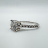 1ct CZ Solitaire with CZ Shoulders in Sterling Silver 925 Size J - K *