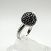 Chunky Black CZ Disco Ball Ring Size N - O Heavy 7g