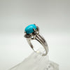 1ct Turquoise & CZ Engagement Stacking Ring in Sterling Silver 925 Size O - P