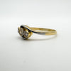 Art Deco 18ct Gold & Platinum 0.35ct Diamond Trilogy Ring Size K - L