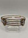 Unusual Vintage Gold on Silver Double Buckle Bangle stamped Depose 11g 