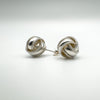 Chunky Lovers Knot Rope Stud Earrings in Sterling Silver 925