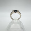 0.50ct Black & White CZ Ring in Sterling Silver 925 Size J - K *