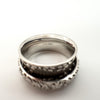 Wide Floral Engraved Spinning Fidget Ring in Sterling Silver 925 K - L by D’joy