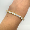 NEW 9ct CZ Gold Plated Tennis Bracelet in Sterling Silver 925 11g