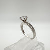 1ct CZ Solitaire Engagement Stacking Ring in Sterling Silver Size P - Q