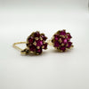 Vintage 10ct Gold Natural Ruby 0.70ct Leverback Earrings Dangle / Drop