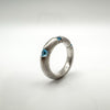 Chunky 0.30ct Trilogy Blue Topaz Ring in Sterling Silver 925 Size K - L Heavy 6g