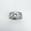 Chunky 5.2ct CZ Multi Row Ring in Sterling Silver 925 Size O - P by 1000 Jewels