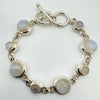 Chunky 20ct Cabochon Moonstone Bracelet in Sterling Silver 925 Heavy 30g *